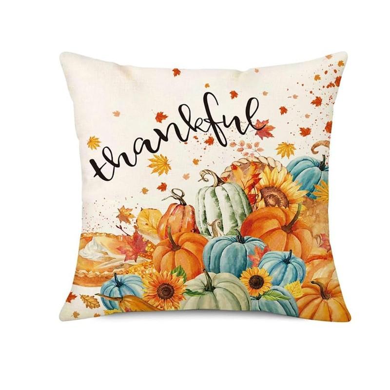 Autumn Maple Leaf & Old Truck With Pumpkins Decorative Pillow Case Cotton Linen Cushion Cover Car Home Decor Almofadas