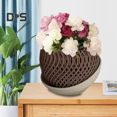 3D Printed Flower Pot Lightweight Plant Pot with Drainage Holes Orchid Planter with Saucer for Indoor Outdoor Plants Garden Home Decor