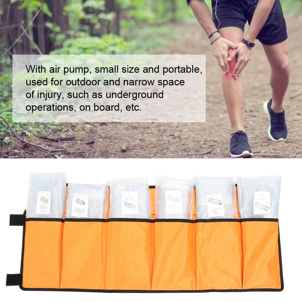 7pcs Leg Arm Inflatable Air Splint Set Outdoor Camping First Aid Emergency Kit