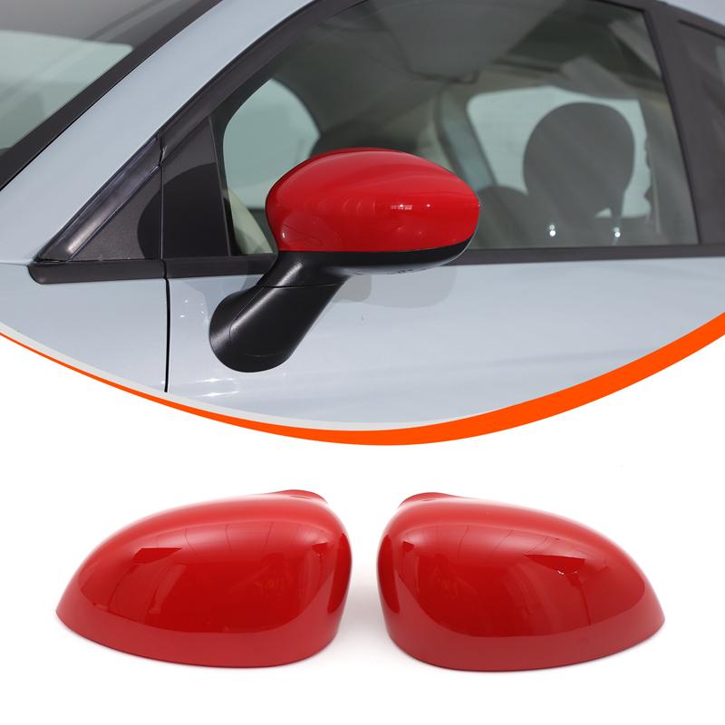 For Fiat 500 rearview mirror cover, car side rearview mirror protective case, decorative cover, ABS (change version) 2016 -2023 красный