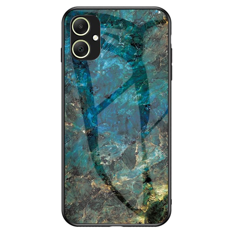 For Samsung Galaxy A05 4G Cover Marble Pattern Tempered Glass+PC+TPU Anti-scratch Shell