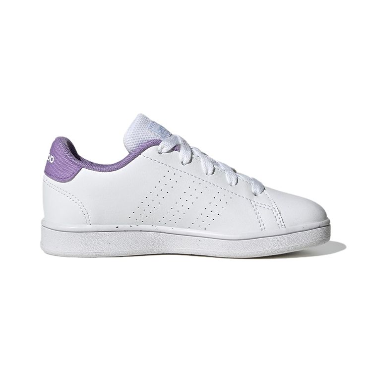 Adidas Neo Advantage K Synthetic Leather Non-Slip Durable Low-Top Kids Skate Shoes Kids Sneakers White Purple H06181