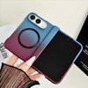 Etui Til iPhone Duo Fold Case Mode Premium Følelse Gradient Farve PC Hård Magnetisk Beskyttende Bagcover Frostet Skal Funda