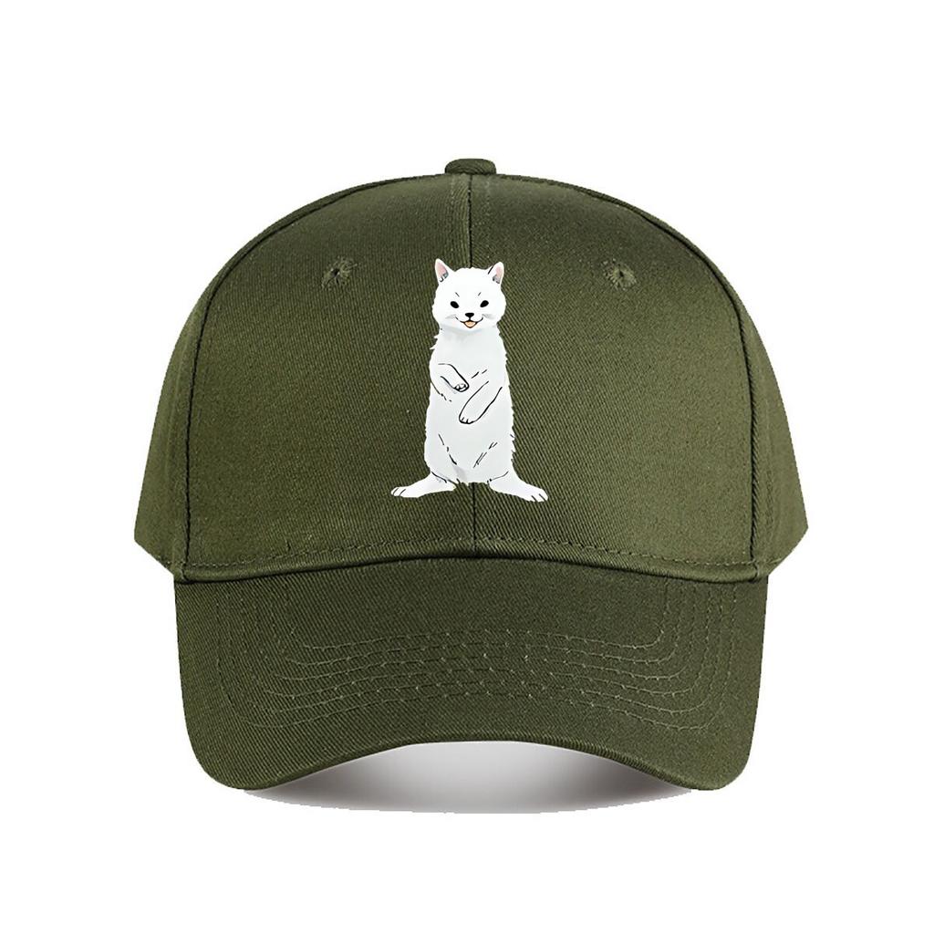 White Cartoon Cat Plush Decor Toy Baseball Cap Fashion Unisex Sunhat Womens Outdoor Sports Snapback Cap
