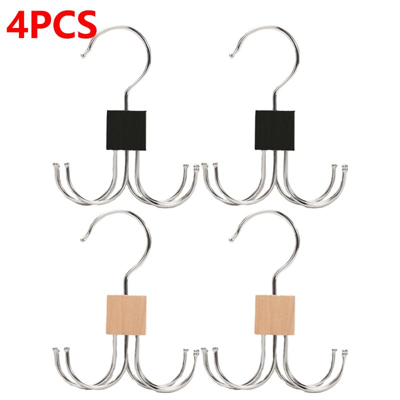 360° Rotating Tie Rack Storage Hanger Hook Multi-Claw Bag 6 Claws Hook Holder for Scarves Belt Ties Household Closet Accessories