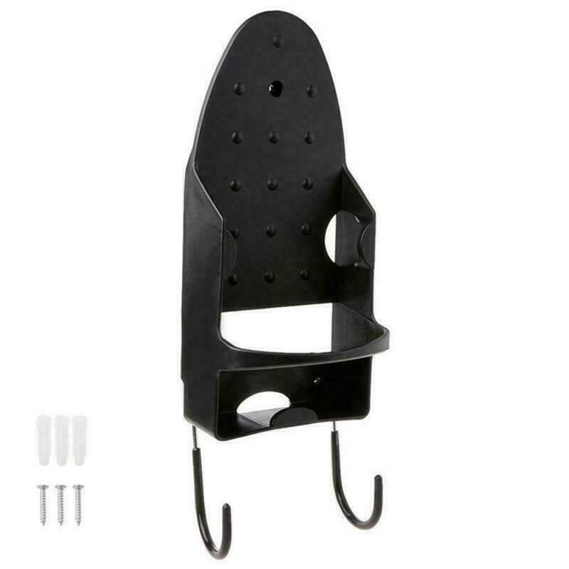 Portable Iron Holder Hotel Household Ironing Board Hanger Black White Wall Mount Iron Storage Rack Home Storage Supplies