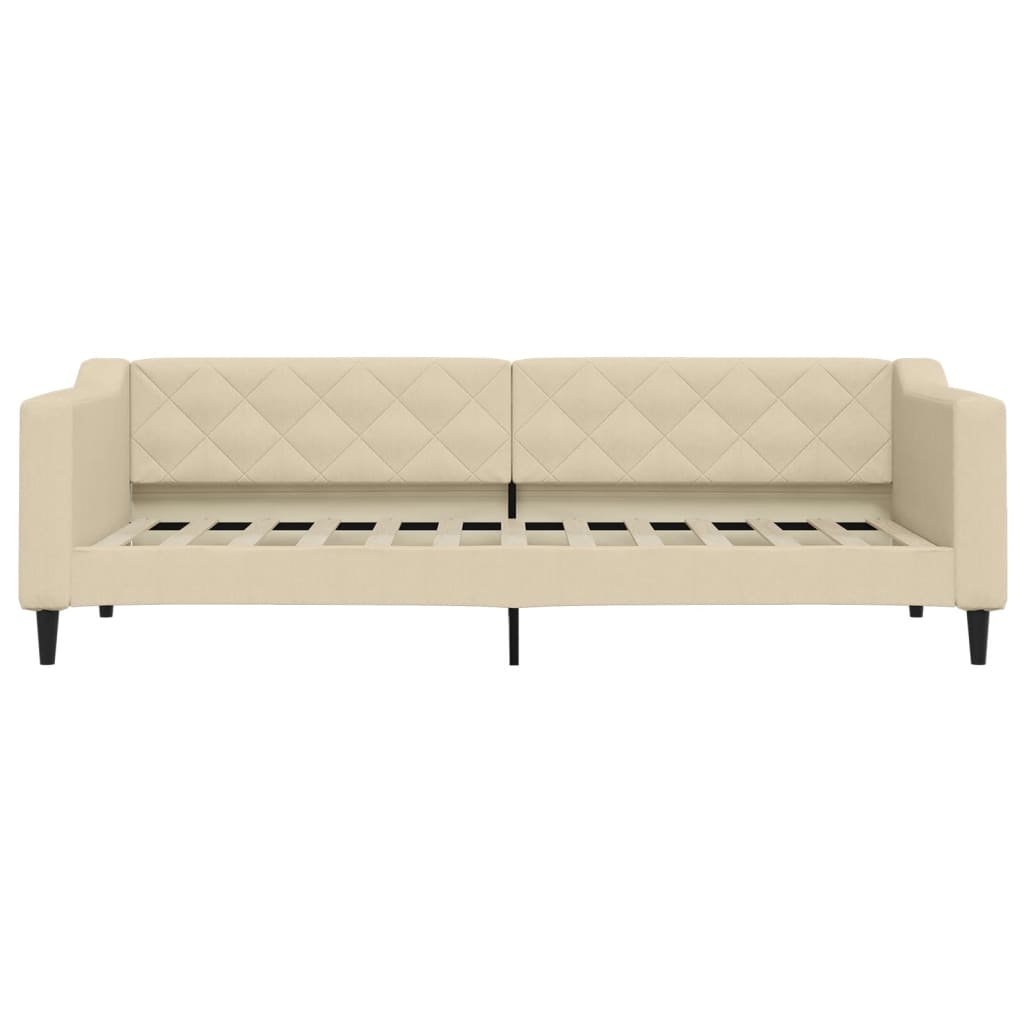 Daybed with Mattress Cream 80 X 200 Cm Fabric