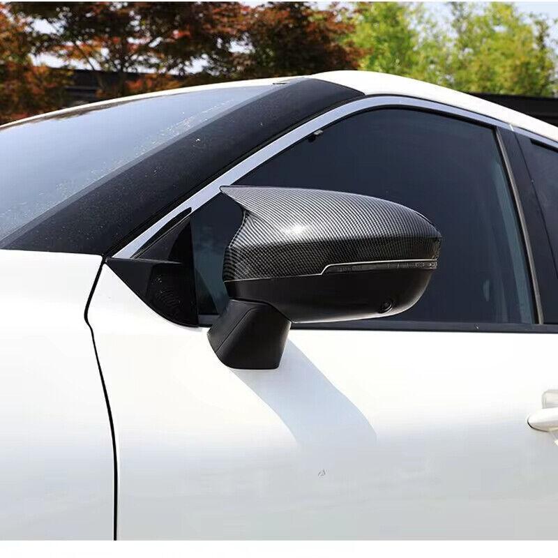 For Mitsubishi Outlander  ABS Car Rearview Side Mirror Cover Wing Cap Exterior Door Housing Shell Trim Adhesive Sticker