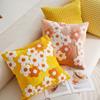 1pc, Daisy Floral Embroidered Throw Pillow Cover Cushion Pillow Case For Sofa Living Room, Home Decor Room Decor, Without Pillow Insert