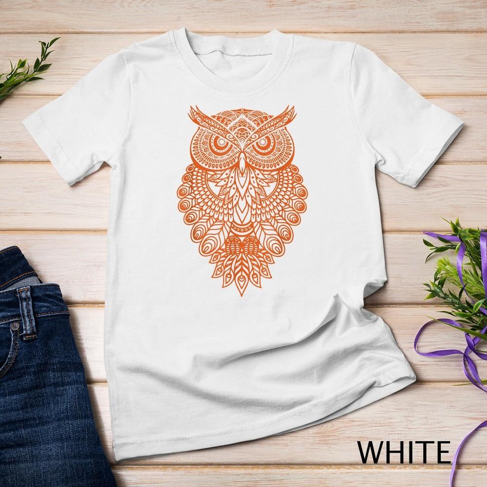 

Cute Geometric Owl Art Mandala Style Bird Men Women Forest Unisex T-shirt XL