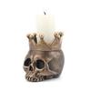 New 3D Halloween Crown Skull Candle Holder Resin Skull Candlestick Skeleton Candle Base Home Halloween Decoration Supplies