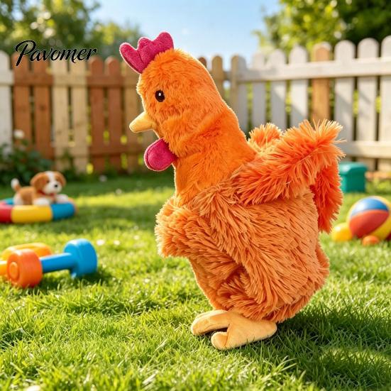 Anti Bite Plush Hen Toy Simulated Chicken Dog Toy, Squeaky Interactive Chew Sounding Toys with Crinkle Paper for Corgi, Durable Resistant Snuffle Pets