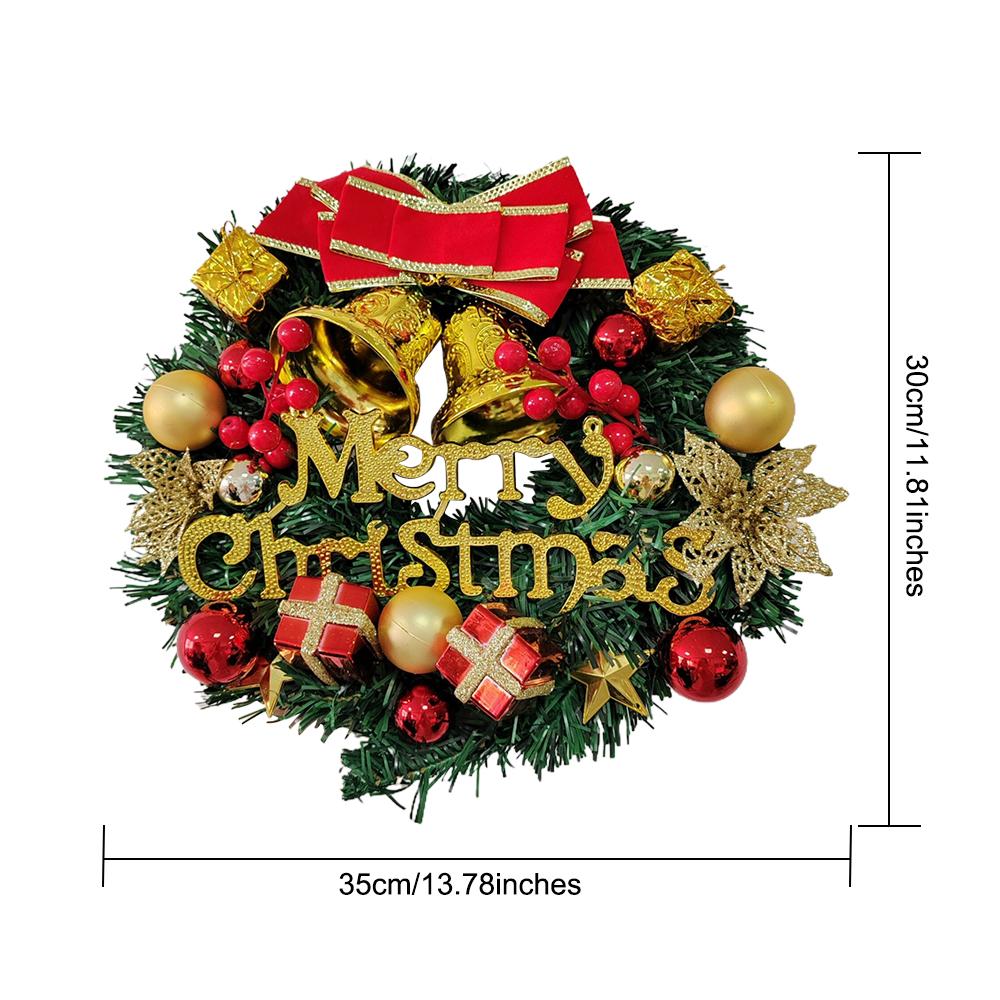 1pc Christmas Wreaths for Front Door, Xmas Decorations Winter Wreaths Home Decorative Wreath with Flowers Pine Cones for Party