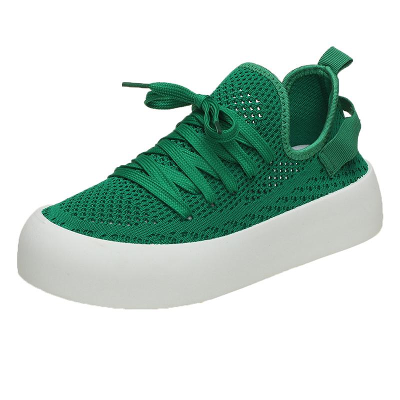 Fashion Breathable Running Shoes for Women 2024 Autumn New Soft Sole Knitting Green Sneakers Woman Lightweight Non Slip Casual Shoes