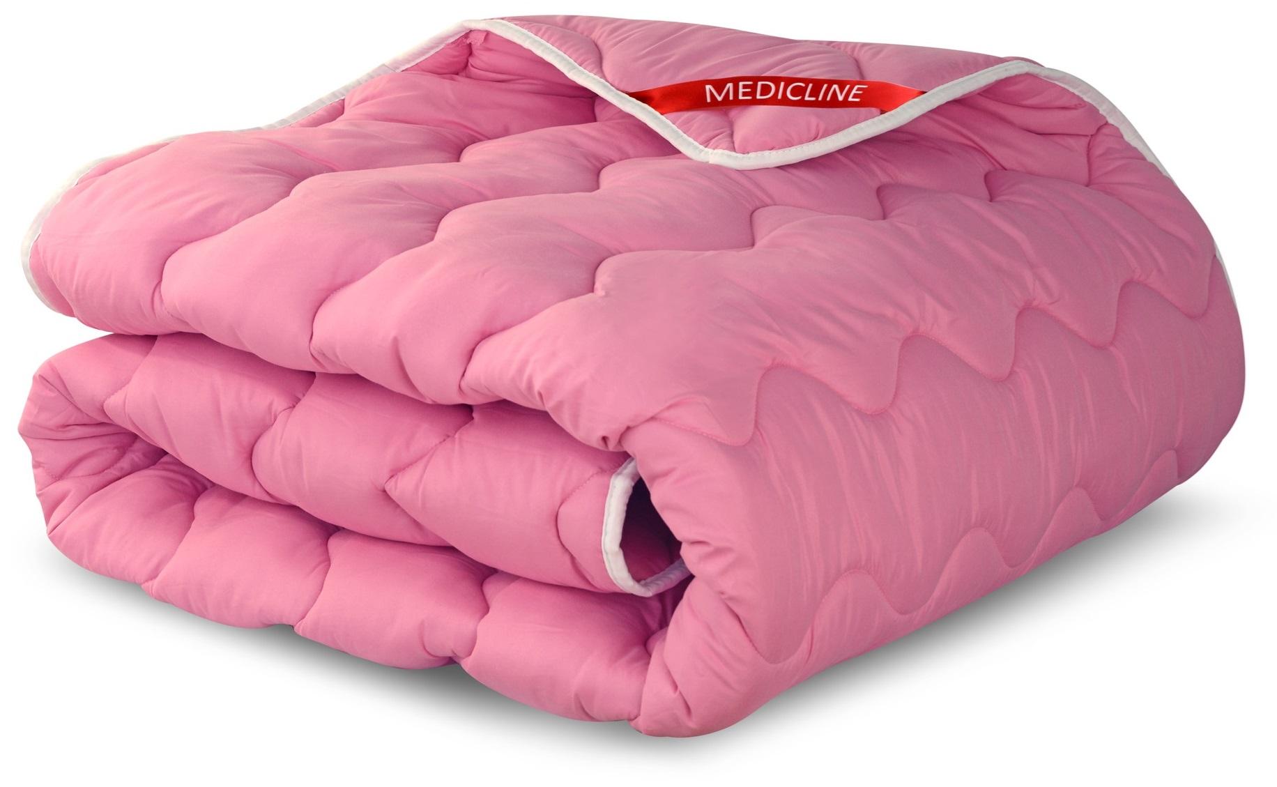 Duvet 160x200 cm all-year anti-allergic microfiber pink silicone