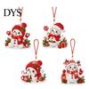 Faux Diamond Painting Craft Set 4Pcs Hanging Art Kit for Christmas Tree, DIY Mini Diamonds Acrylic Pendant Ornament Kit, Window Adults Beginners