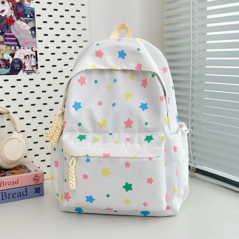 New high-value, fresh and sweet, colored star backpack, high school student large-capacity backpack