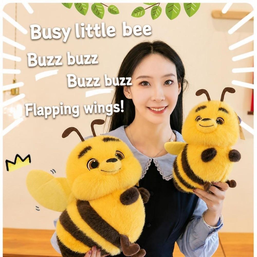 25cm/33cm/40cm Bee Pillow Plush Yellow Stuffed Animal Doll Bee Stuffed Toy  Bedroom Decoration