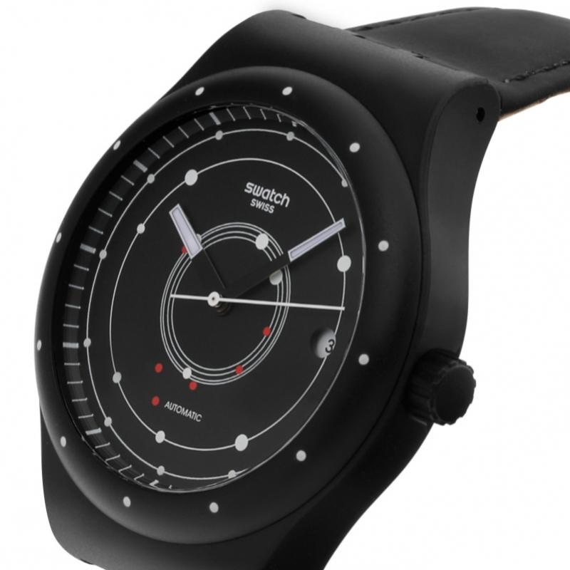 Swatch Deri Saat Unisex Sutb400 Sistem Siyah