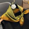 New silk scarf women's fashion versatile sense 70 square scarf neck protection scarf spring and autumn retro scarf tied bag