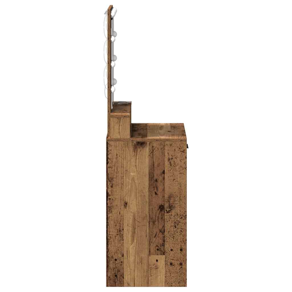 Makeup Table with Storage Brown 50 x 41 x 140 cm Engineered Wood
