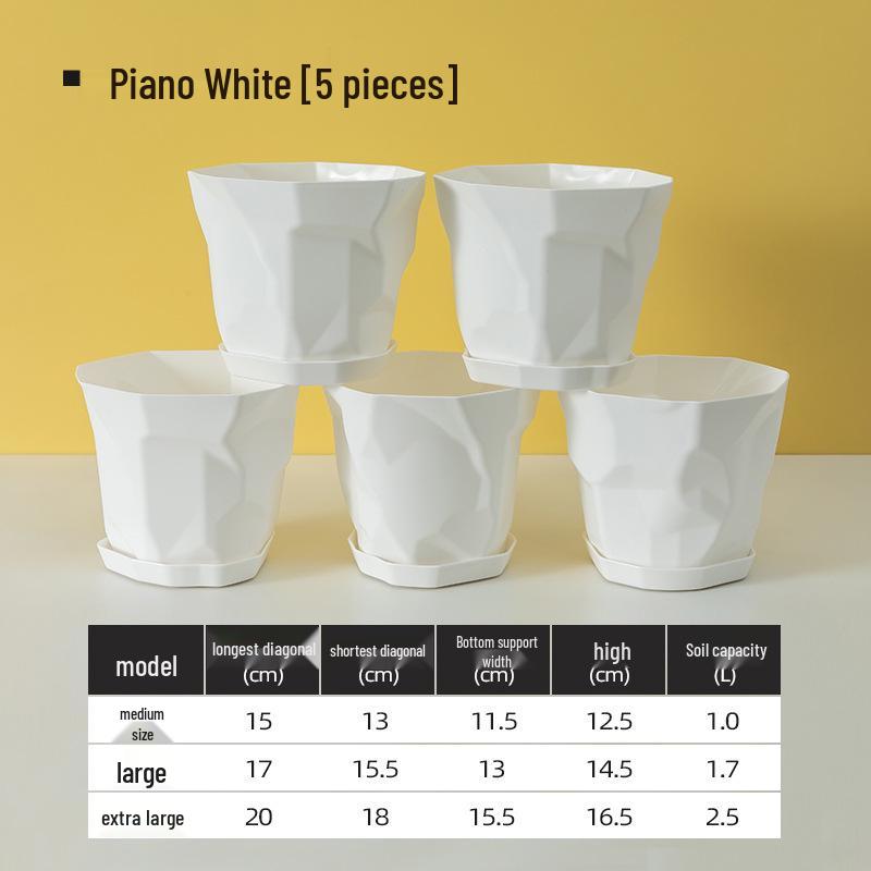 Nordic Imitation Ceramic Plastic Succulent Pots - Durable, Thickened, Large & Small Sizes for Effective Root Control