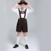 3Pcs Boy Oktoberfest Costume Kid Uniform Lederhosen Shorts with Shirt and Hat for Halloween Party Oktoberfest Festivals