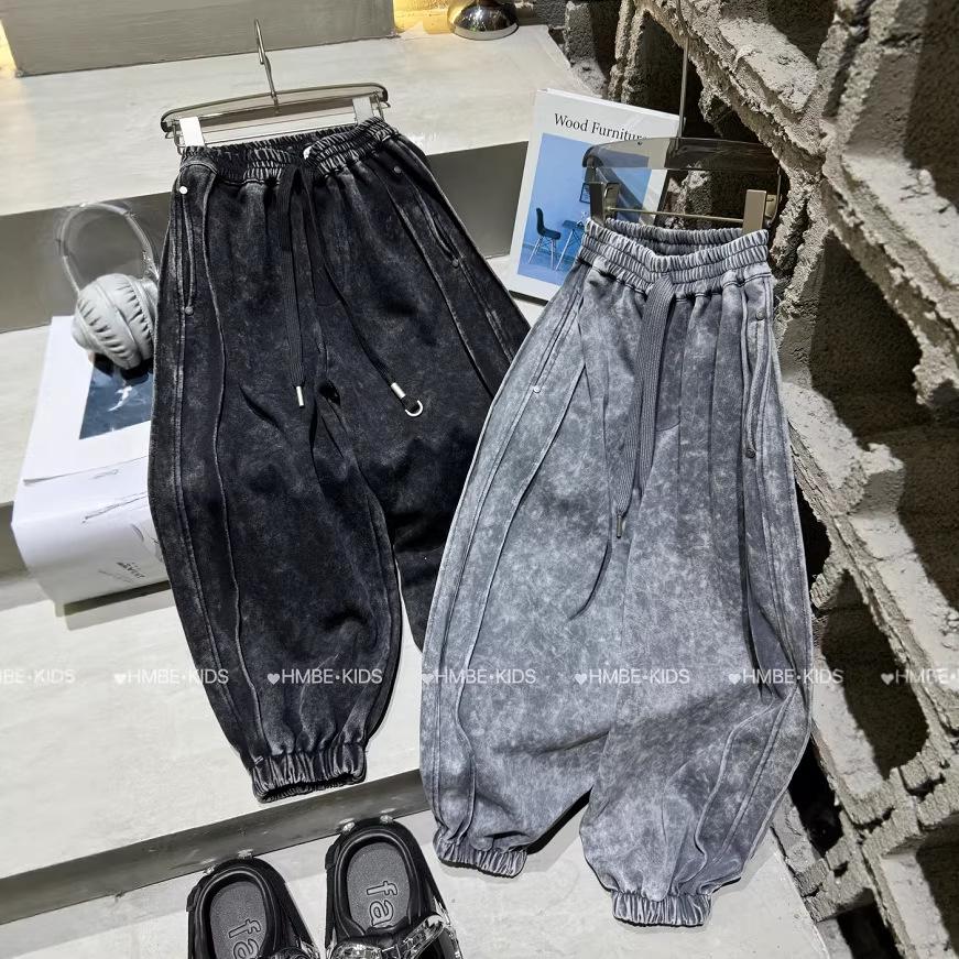 

Boys Trendy American Casual Embossed Tie-Dye Wide Leg Sports Pants 120 cm чорний