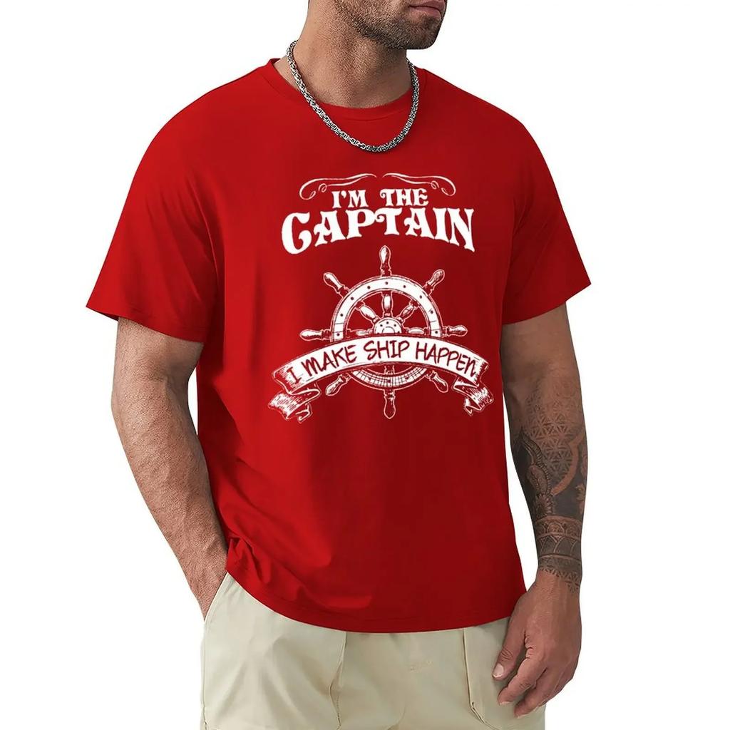 Pirate I'm The Captain I Make Ship Happen T Shirt Harajuku Short Sleeve T-shirt 100% Cotton Graphics Tshirt Tops
