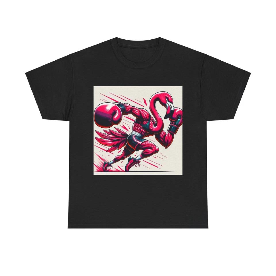 Unisex Adult T Shirt Bold Flamingo Boxing Art Print 2XL