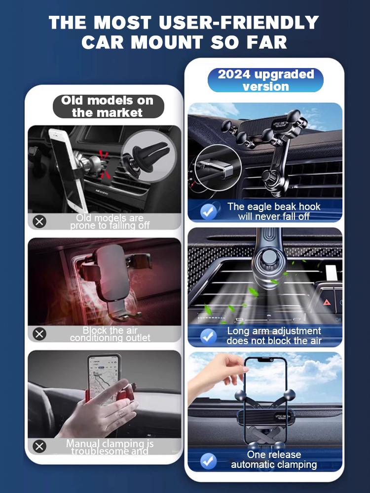 Car Air Vents Clip Mount Stand Extension Rod 360° Rotatable Gravity Car Phone Holder In Smartphone Holder Bracket GPS Support