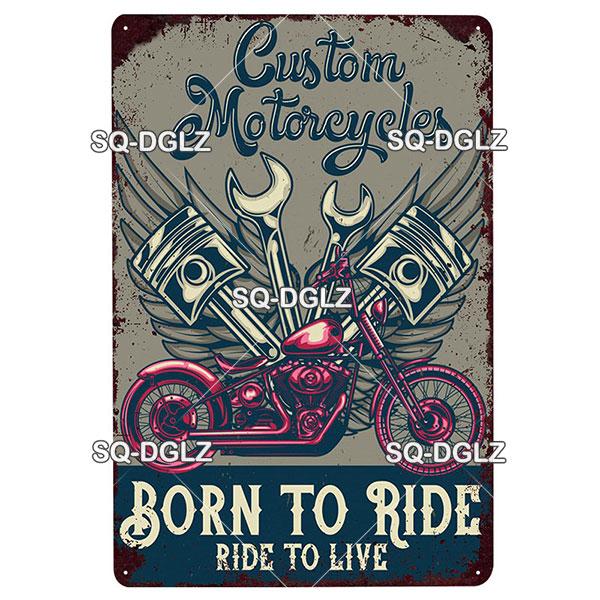 Motorcycles Metal Sign Vintage Plaque Metal Poster Tin Sign Wall Decoration Bar Pub Decor For Garage Racing Car Poster