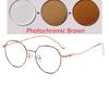 Diopter 0 -0.5 -0.75 Up To -6.0 Alloy Metal Female Male Blue Light Blocking Polygon With Prescription Spectacles Myopia Photochromic Eyeglasses