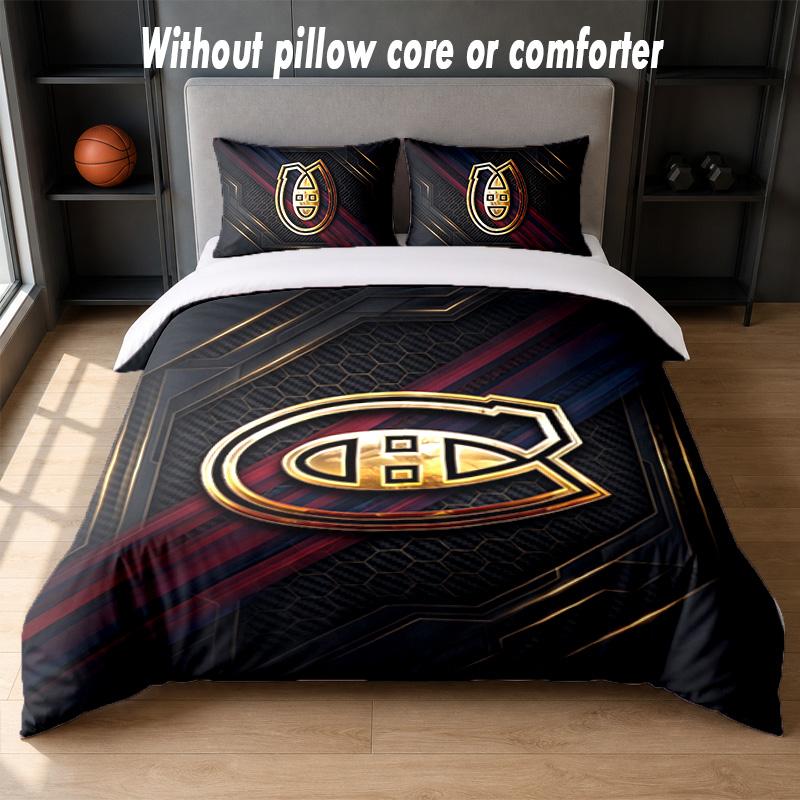 Montreal Canadiens Design Bed Bedding Set 1 Duvet Cover + 2 Pillowcases Soft Breathable Household Bed Linens