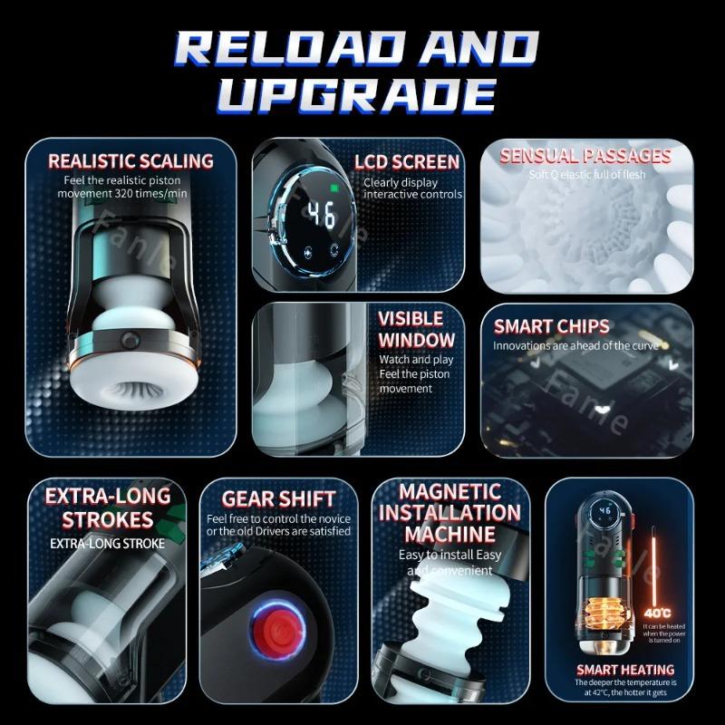 Male Masturbation Cup Automatic Telescopic Heated Sucking Pocket Pussy Blowjob Sex Machines Toy Adult Goods for Men Masturbator