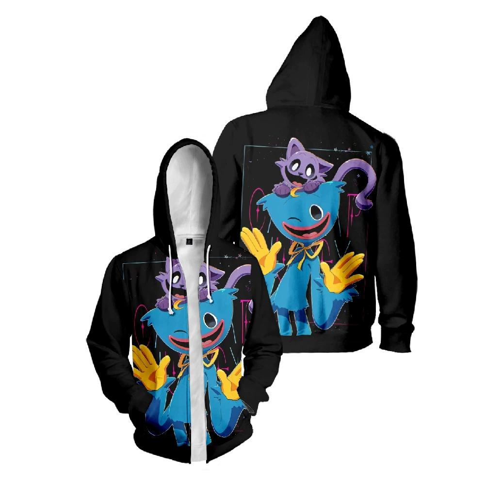 

Smiling Critters Cartoon Printed Women Men s Hooded Casual Zipper Sweatshirts Male Tracksuit Fashion Jacket Mens Clothing Outerwear XXS