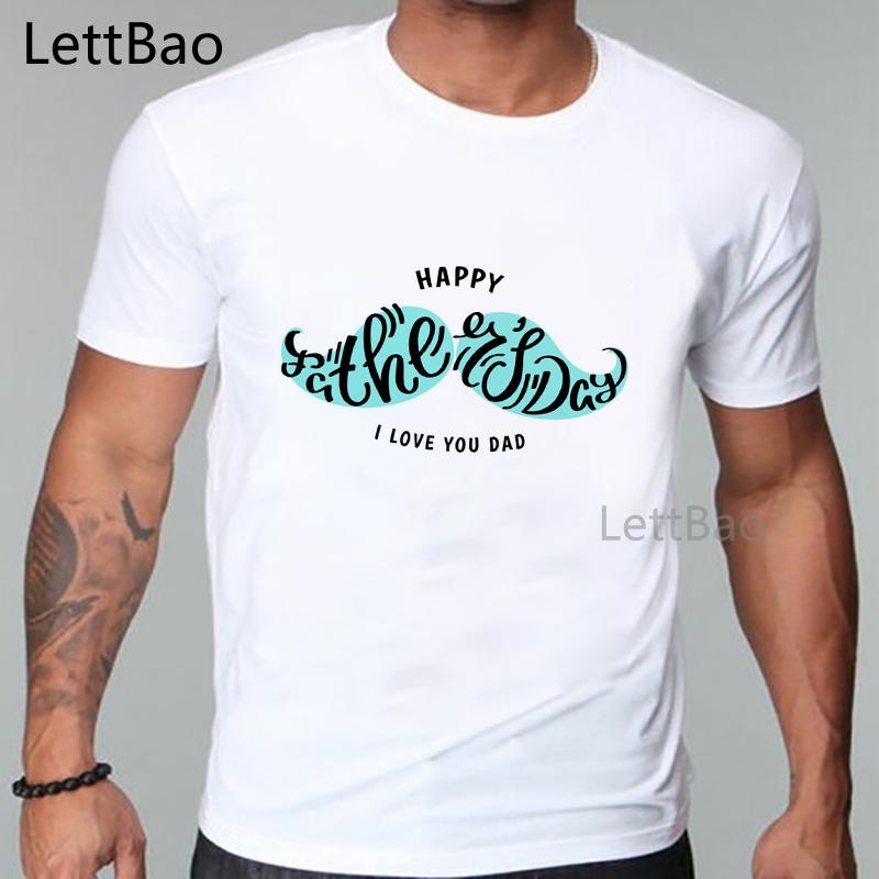 Happy Father Day T Shirt Men Kawaii Cartoon T Shirt Best Dog Dad Ever Print L