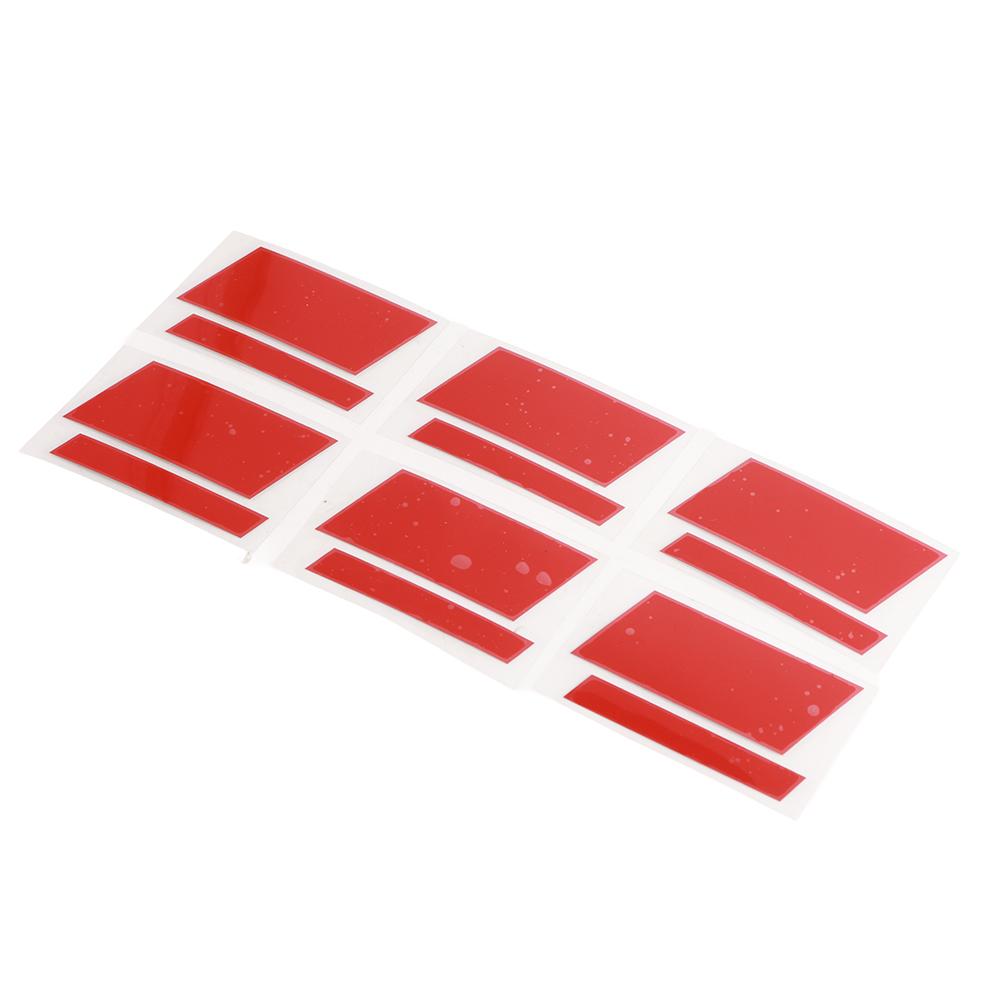 6pcs Car Wheel Rim Decals Decorative PET Red 7x5cm Reflective Wheels Safety Stickers for 18 to 21in