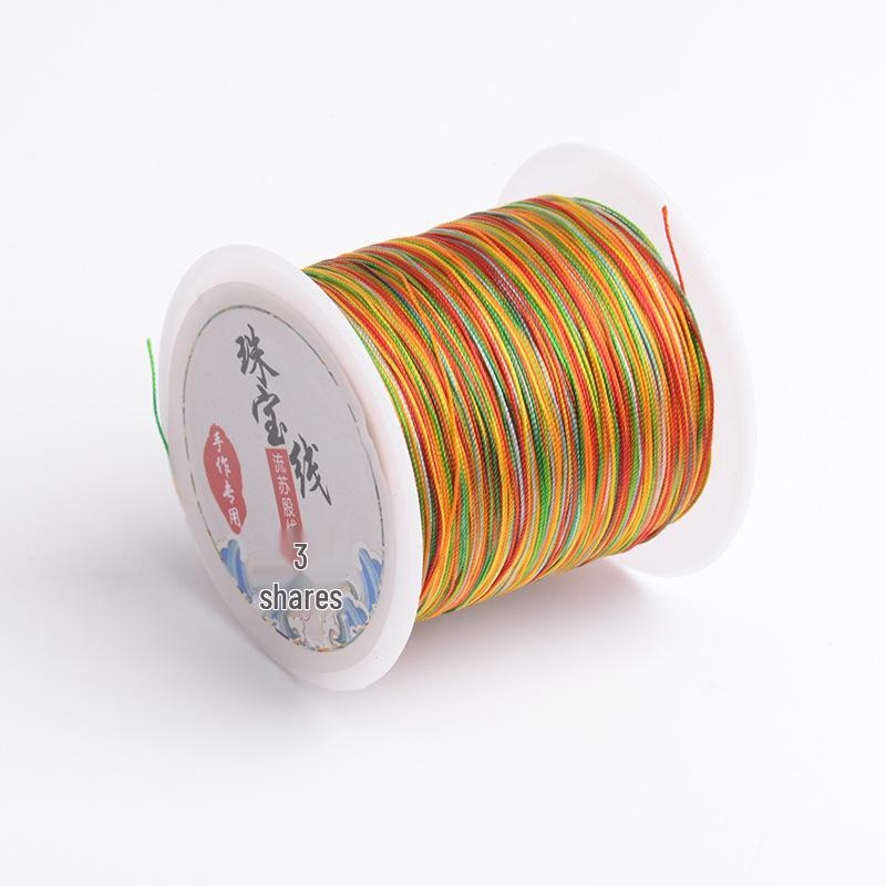 Three Fish Iridescent Gold & Jade Tassel Weaving Line (3/6/9 strands) for DIY Handmade Crafts
