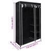Foldable Fabric Wardrobe Black 110 x 45 x 175 cm