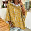 Women's Drawstring Hoodie Retro Floral Print Loose Fit Casual Sweatshirt