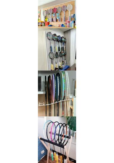 Wall-Mounted Racket Display: Badminton and Tennis Storage Hook