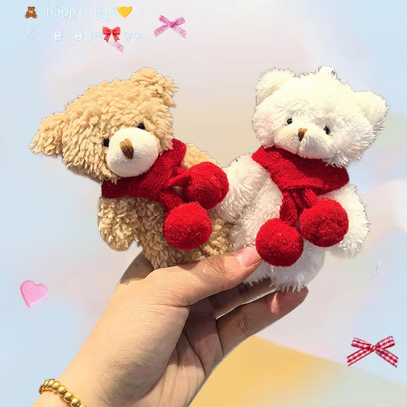 Cute Cartoon Bear Dress Little Bears Car Backpack Hanging Christmas Scarf Bear Bag Charm