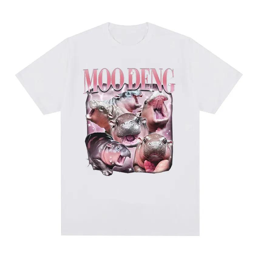 

Moo Deng Womens Tshirt Hippo Funny Expression Pack Retro Fashion Street Trend Women Clothing Graphic T Shirts Harajuku Y2K Top 2XL