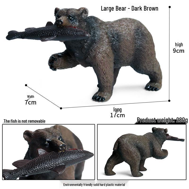 Children s Realistic Brown, Black & Grizzly Bear Toy Models: Wild Animal World Figures