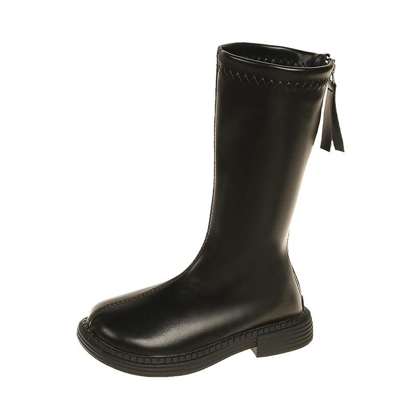 Podzimní a zimní nová korejská verze módních dívčích dlouhých kozaček trendy protiskluzové princeznovské kozačky s měkkou podrážkou střední a starší dětské vysoké kozačky