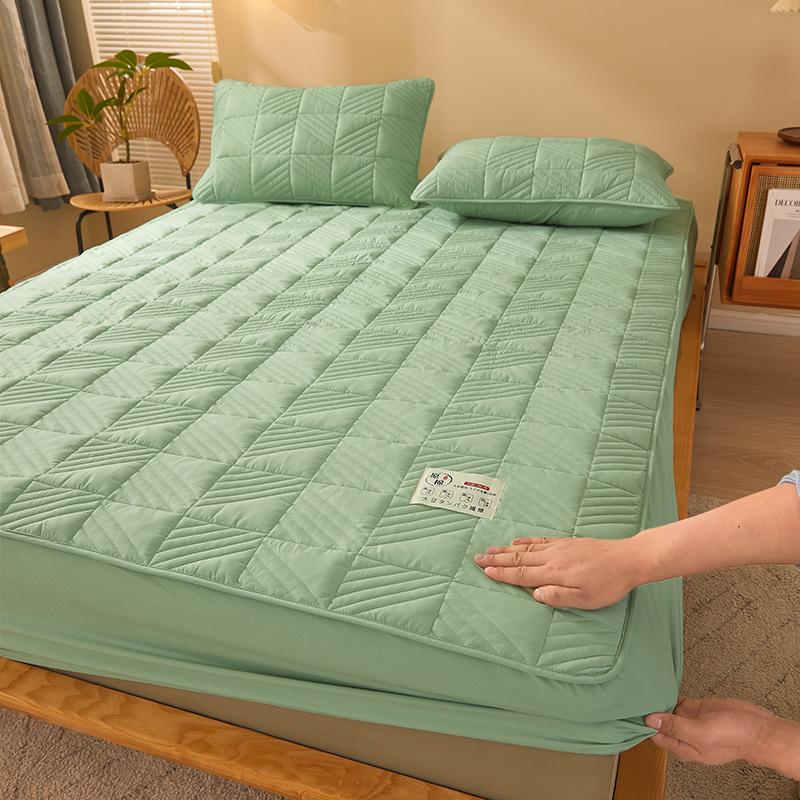 Pure Cotton Thickened Mattress Quilted Cotton Non-slip and Dust-proof Mattress Cover Sheet Simmons Mattress Protective Cover Thin Brown Mattress Cover