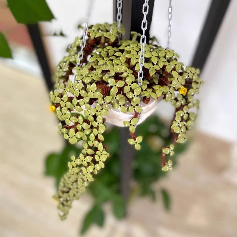 MOC chlorophytum comosum simulation potted eternal flower building blocks creative assembly puzzle puzzle