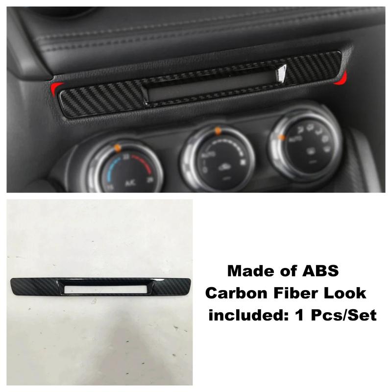 Central Control Air Conditioning Switch Button Panel Cover Trim For Mazda CX-3 CX3 2016 - 2024 Carbon Fiber Interior Accessories
