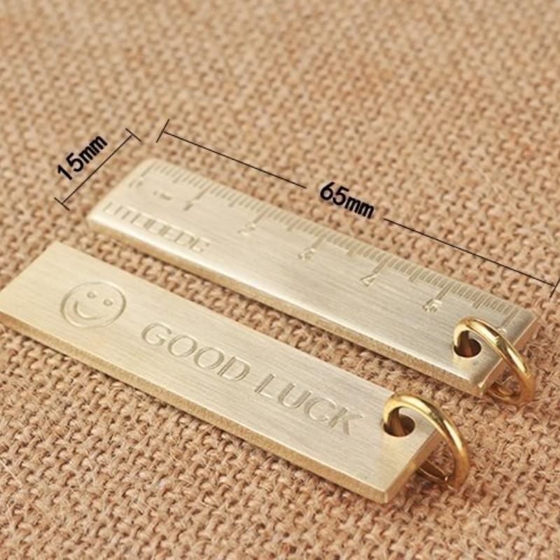 Retro Brass Straight Rulers Centimeter 6cm Metal Triangle Ruler Protractor Stationery Measuring Tool School Office Supplies